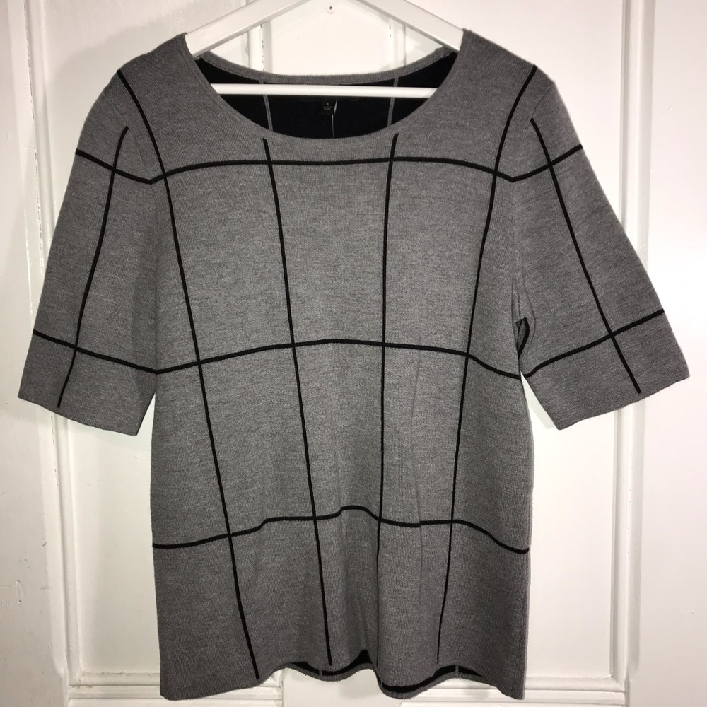 Banana Republic Merino Wool Blend Plaid Sweater